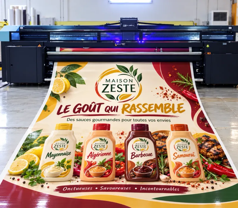 Banderole Maison Zeste imprimée en grand format