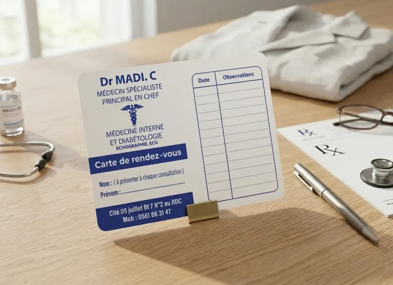 Carte de rendez-vous médicale
